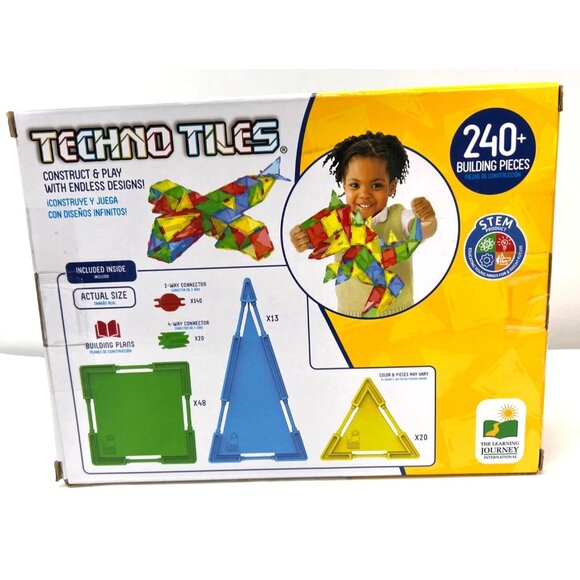 Techno Tiles Stem Construction Set 240+ Building Pieces Ages 4-8 - Picture 5 of 6